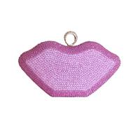 GSYPS Pochette da donna a forma di labbra con strass scintillanti borsa da sera Novely borsa da festa borsa da ballo per matrimonio appuntamento, B-rosa
