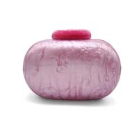 GSYPS - Pochette da sera in acrilico, da donna, a forma di conchiglia, a tracolla, effetto marmo glitterato, A-rosa
