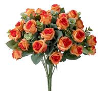 GSZCCZS 1 PC Fiore Artificiale 10 Teste di Rosa di Seta con Foglie di eucalipto Simulazione di plastica Fiore Rosa Composizione Decorazione per la casa per Matrimoni Fai -da -Te