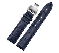 GSZCCZS 12 14 16 18 19 20 21 22 23mm Blue Color Cinta di guardia in pelle genuina uomini e donne Watchband per Citizen Rossini Watch Band