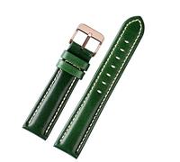 GSZCCZS 18mm 20mm 22 mm pattern di bambù morbido cnocchia di vacca cinturino con fibbia farfalla in pelle di cuoio verde bracciale di orologio verde (colore: d rg pieghevole, dimensione: 22 mm)