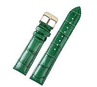 GSZCCZS 18mm 20mm 22 mm pattern di bambù morbido cnocchia di vacca cinturino con fibbia farfalla in pelle di cuoio verde bracciale di orologio verde (colore: d rg pieghevole, dimensione: 22 mm)