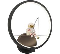 GSZCCZS Anello Creativo Astronauta Kit di Illuminazione Decorativa Decorativa per Bambini Luce da Parete Moderna a Parete a LED lampade in Metallo Sconce Paralume (Luce Bianca)