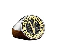 GSZCCZS Anello in acciaio inox con segno zodiacale retrò della costellazione zodiacale, per uomo e donna, idea regalo - Cancro-8, 12, A