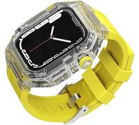 GSZCCZS Banda di orologio in gomma+kit di modifica della custodia per orologio trasparente ， per 8 7 6 SE 5 4 45mm 44 mm 41 mm 40 mm Upgrade Sostituisci Strap Strap