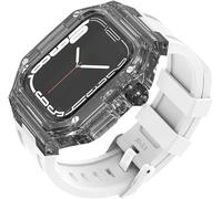 GSZCCZS Banda di orologio in gomma+kit di modifica della custodia per orologio trasparente ， per 8 7 6 SE 5 4 45mm 44 mm 41 mm 40 mm Upgrade Sostituisci Strap Strap