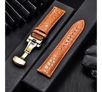 GSZCCZS Bracciale a cinghia da polso morbido universale comodo cinghia di orologio in pelle vera vera 16/18/22 mm Watch Fickle Band + Strumento (arancione, 20 mm)