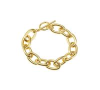 GSZCCZS Bracciale a levetta grosso per donne, collegamento a sangue ovale geometrico con fibbia, gioielli a catena in acciaio inossidabile