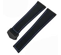 GSZCCZS Braccialetti da orologi da 20 mm da 22 mm tela in pelle nylon cinghia orologio in pelle piega fascia orologi neri ， per la serie di orologi di carrera aquaracer