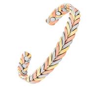 GSZCCZS Braccialetti di rame puro per donne 3500 Gauss Magnitic intrecciato bracciale di gioielli