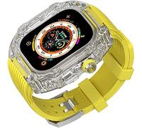 GSZCCZS Cancella di orologio Clear con kit mod band rm ， per ultra 8 7 6 5 4 SE 49mm 45 mm 44 mm Sostituisci la cinghia di orologio ， set di cornice completamente trasparente