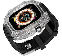 GSZCCZS Cancella di orologio Clear con kit mod band rm ， per ultra 8 7 6 5 4 SE 49mm 45 mm 44 mm Sostituisci la cinghia di orologio ， set di cornice completamente trasparente