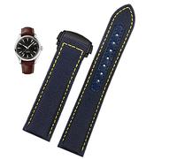 GSZCCZS Cinghia di orologio tela da 20 mm da 20 mm per Omega New Seamaster 300 Speedmaster AT150 Nylon Watch Band Accessori Blu Nero