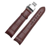 GSZCCZS Cinturini per orologi per fine curvo per BL9002-37 05A BT0001-12E 01A Brand Watch Genuina in pelle con fibbia per farfalla 20 21 22mm (Colore: BlackXsilver Class, dimensione: 21mm)