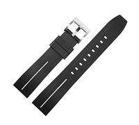 GSZCCZS Cinturino da orologio in gomma 20mm 22mm Linea colorata nera Waterproof sport Watch Watch Watchbands (2,22 mm neri)