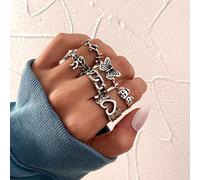 GSZCCZS Creative Peach Heart Butterfly Ancient Silver Knuckle Set set retrò squillo set da sei pezzi