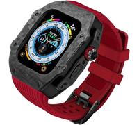GSZCCZS Custodia di Orologio in Fibra di Carbonio Fluoro Cinghia di Gomma , per Ultra 8 7 6 5 4 SE , Sport Watch Case MOD Band Band Kit , per Accessori sostitutivi da 44 mm da 44 mm da 44 mm