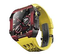 GSZCCZS Custodia in fibra di carbonio a fascia di orologio in gomma fluoro , per sostituzione del cinturino della serie 8/7/6/SE/5