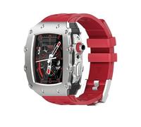 GSZCCZS Custodia per orologi in metallo con kit di modifica della cinturino per orologio in gomma in gomma temperato ， per 9 8 7 6 5 4 SE 45 mm Serie 45 mm orologio remit Sostituisci gli accessori