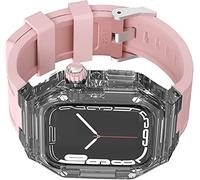 GSZCCZS Custodia per PC trasparente Mod Mod Band Band Women ， per Series 8 41mm 40mm, MOD Kit 44 mm Case protettivo Protezione Fluorobber Sostituzione Accessori di ricambio