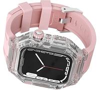 GSZCCZS Custodia per PC trasparente Mod Mod Band Band Women ， per Series 8 41mm 40mm, MOD Kit 44 mm Case protettivo Protezione Fluorobber Sostituzione Accessori di ricambio