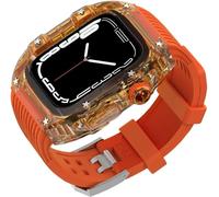 GSZCCZS Elastico della custodia della cornice trasparente ， per accessori sostitutivi da 8/7/6/5/4/SE 44mm 45 mm 49 mm ， Kit di chiusura in acciaio inossidabile della custodia per orologio.