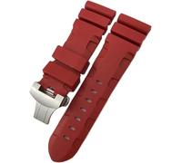 GSZCCZS Fascia d'oro in gomma 24mm 26mm silicone cinghia di orologio adatto per panerai sommergibile luminor pam verde blu impermeabile bracello