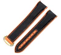GSZCCZS Guarda Bracciale per Omega 300 Seamaster 600 Pianeta Oceano pieghevole piegatura con fibbia in silicone Nylon Accessori Watch Band (colore: arancione nero, dimensione: 22mm)