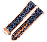 GSZCCZS Guarda Bracciale per Omega 300 Seamaster 600 Pianeta Oceano pieghevole piegatura con fibbia in silicone Nylon Accessori Watch Band (colore: arancione nero, dimensione: 22mm)