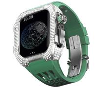 GSZCCZS Kit mod in lega di titanio con lunetta in gomma, accessori di ricambio per orologi serie SE/4/5/6, cinturino in gomma per cassa dell'orologio in acciaio inossidabile, per aggiornamento serie