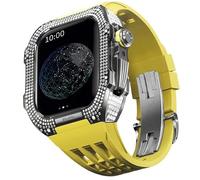 GSZCCZS Kit mod in lega di titanio con lunetta in gomma, accessori di ricambio per orologi serie SE/4/5/6, cinturino in gomma per cassa dell'orologio in acciaio inossidabile, per aggiornamento serie