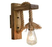 GSZCCZS Lampada da Parete Legno Naturale Industriale Pareti Applicazioni Canapa di Canapa Camera da Letto Vintage luci da parete retrò e27 Country illuminazione Art Corridoio Cucina