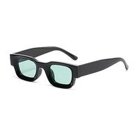 GSZCCZS Moda popolare piccoli occhiali da sole donne retrò punk sfumature UV400 uomini di tendenza occhiali da sole, Nero verde, Taglia unica