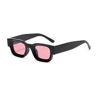 GSZCCZS Moda popolare piccoli occhiali da sole donne retrò punk sfumature UV400 uomini di tendenza occhiali da sole, Nero e rosa, Taglia unica