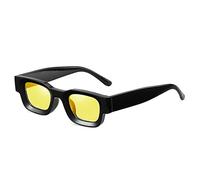 GSZCCZS Moda popolare piccoli occhiali da sole donne retrò punk sfumature UV400 uomini di tendenza occhiali da sole, Nero giallo, Taglia unica