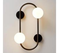 GSZCCZS Nordic Round Wall Sconce 2 Lights Globe Lighting Vanity Vanity White Bhite Glass Lampada da Letto da Letto da Camera da Letto Light