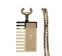 GSZCCZS Nuova 2025 Lord's Preghiera Scrittura Bibbia Crucia Cittana in Acciaio Inossidabile Colore Oro Colore Spagnolo Collette di Gioielli Collette para Decorazione Gioielli Luxuria con Te Accessori