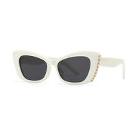 GSZCCZS Nuovi Occhiali da Sole di Perle Vintage 2025 Donne Punk White Sun Gas Femminile Outdoor