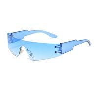 GSZCCZS Occhiali da Sole Punk retrò Senza Bordo da Sole Donne Sfumature Colorate Mirror uv400 Uomini Un Pezzo Sport Che Guida Occhiali