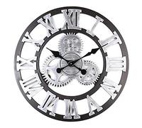 GSZCCZS Orologi da Giardino Esterno Impermeabile Silenzioso ago Rotondo Orologio da Esterno per i Numeri Romani a Parete da Giardino montati