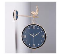 GSZCCZS Orologio da Parete Orologio a Doppio Lato, Orologio da Muto in Metallo minimalismo, Orologio da Staffa Rotante in 3D, Decorazioni per la casa Decorativa montata a Parete