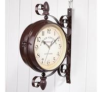 GSZCCZS Orologio da Parete Orologio da Parete Orologio da Parete Vintage Interno e Esterno Outdoor Orologio Vintage Antico Look a Parete Montato - Orologio da Parete Decorativo a Doppia Faccia
