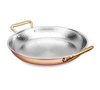 GSZCCZS Padella per paella spagnola, antiaderente, non rivestita, con doppio manico, padella per friggere Seapaella Pot per campeggio, oro rosa, 36 cm