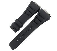 GSZCCZS Sostituzione della banda di gomma da 19 mm per RM035 011 055 030 Nero Interfaccia in metallo rosso in metallo orologio/nero/Black/19mm
