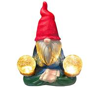 GSZCCZS Statue Solare Gnomo Giardino Esterno, Giardinaggio a LED Solare Gnomi Figurine Ornamenti, Decorazioni di Gnomo per Prato Resistente alle intemperie a Mano, Decorazioni per Il Cortile di Gnomo