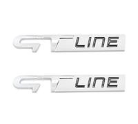 GT Line Emblem 3D Metal Badge Adesivo Auto Adesivo Parafango Lato Auto Posteriore Posteriore (Argento Nero)