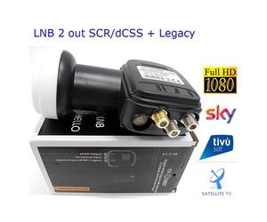 GT-SAT LNB universale 2 OUT DCSS SCR LEG + MIX TV - GT-DLNB2T
