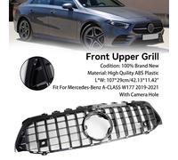 GT Style Front Bumper Grille Per Mercedes Benz A-Class W177 2019-2023 Black Y9