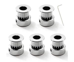 GT2 Cinghia dentata in alluminio Kit 16 Denti Bore 6mm e M2 Wrench per stampante 3D 6mm Larghezza Cinghia dentata (confezione da 5 pezzi)