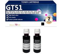 GT51 Bottiglia d'inchiostro ad alta Capacità di Ricambio per HP Serbatoio d'inchiostro 115 116 10 311 315 316 318 319 410 411 412 415 416 418 419 Stampante, 70 ML,Black-2 pack